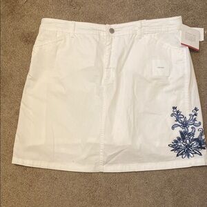 White Skort with Blue Embroidery Size 14